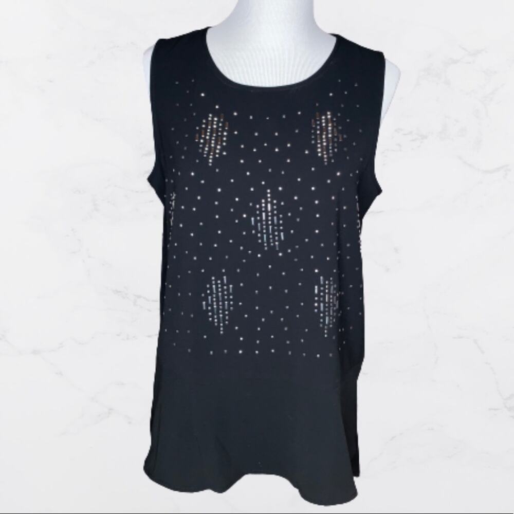 Juicy Couture Embellished Split Hi-Lo Hem Top Sz Large